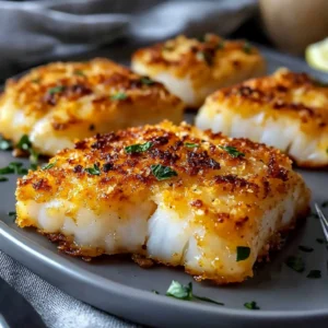 Crispy parmesan crusted baked cod
